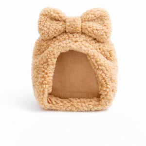 Pluszowa czapka turban z kokardką