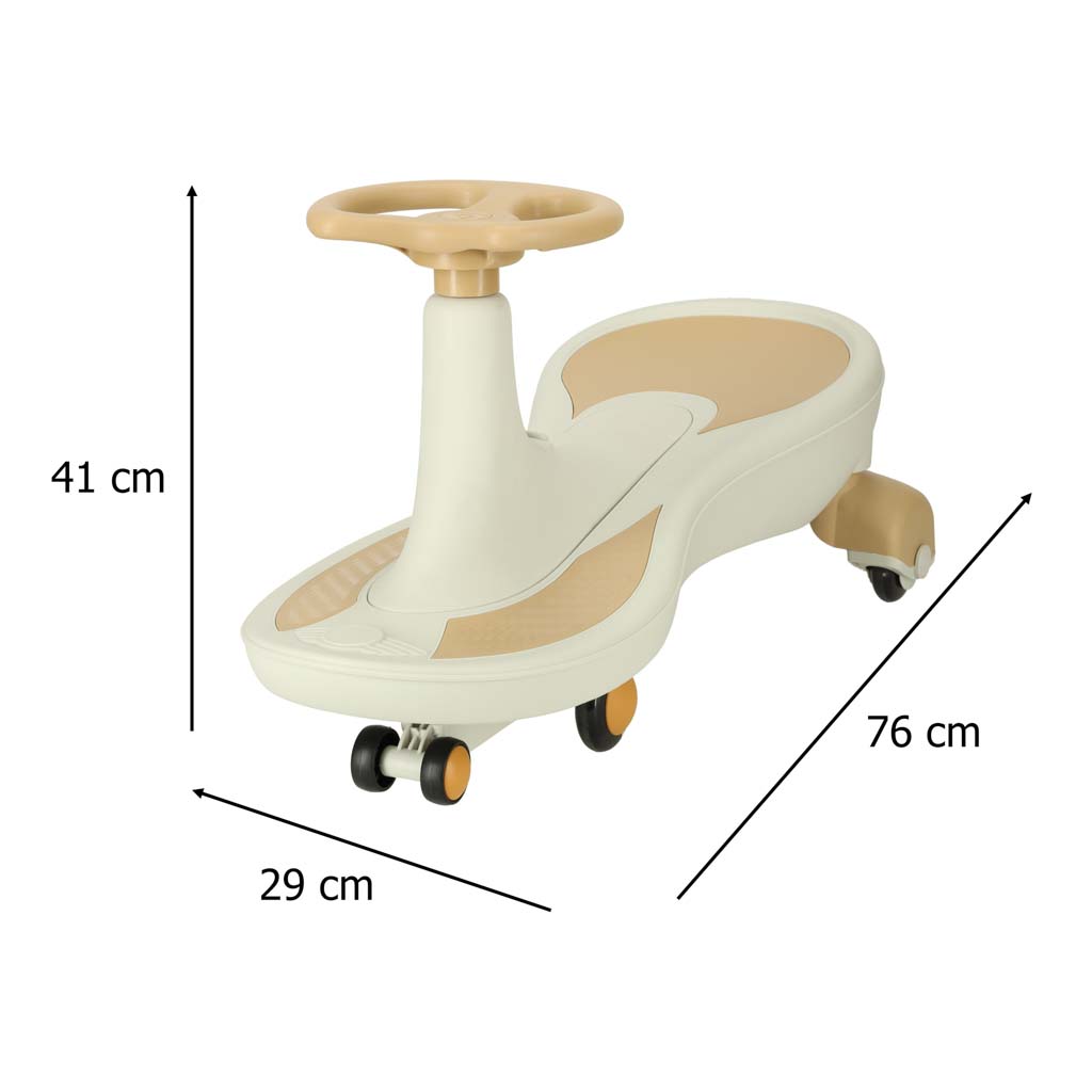 JEŹDZIK GRAWITACYJNY LED SWING FIX S4 ŚWIECĄCE KOŁA Z MUZYKĄ GRAJĄCY 76CM ZŁOTO-BIAŁY MAX 100KG - obrazek 10