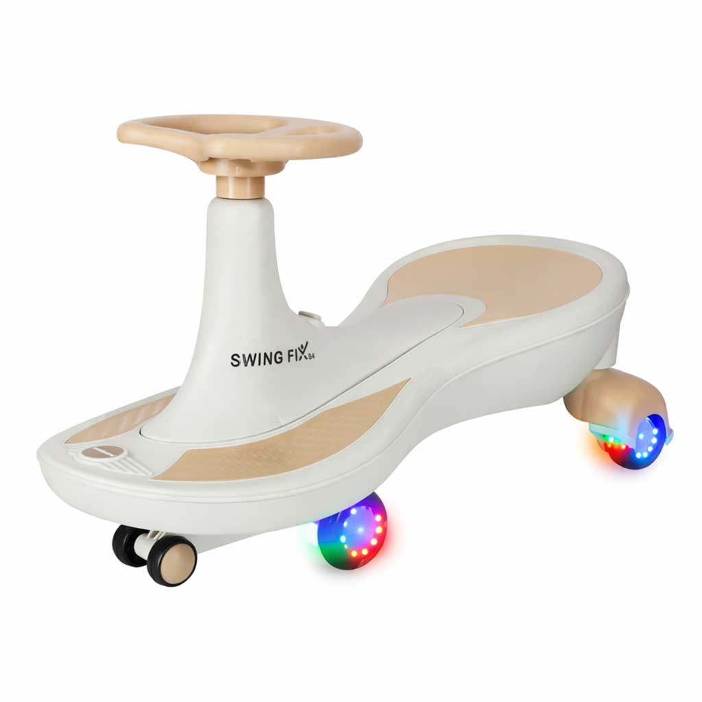 JEŹDZIK GRAWITACYJNY LED SWING FIX S4 ŚWIECĄCE KOŁA Z MUZYKĄ GRAJĄCY 76CM ZŁOTO-BIAŁY MAX 100KG - obrazek 11